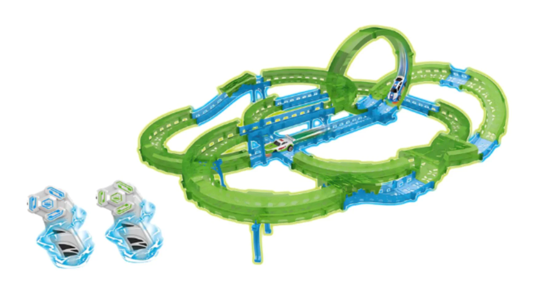 image for Set de constructie Essa Toys Pista auto cu telecomanda, 59 el. foto