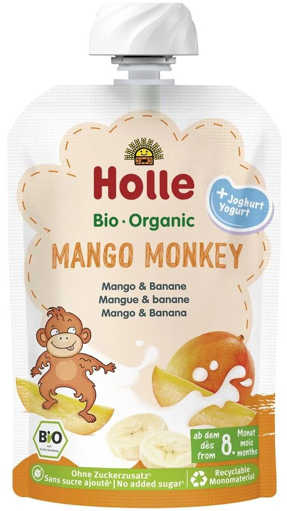image for Пюре Holle Mango Monkey из манго и бананов с йогуртом (8+ мес.), 100 г foto