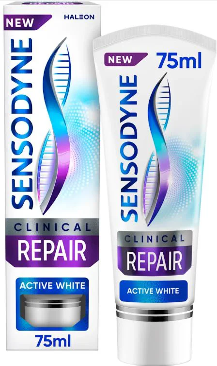 image for Pasta de dinti pentru sensibilitate dentara Sensodyne Clinical Repair Active White, 75 ml foto