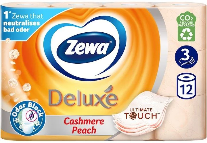 image for Туалетная бумага Zewa Deluxe Cashmere Peach 3 слоя, 12 шт. foto
