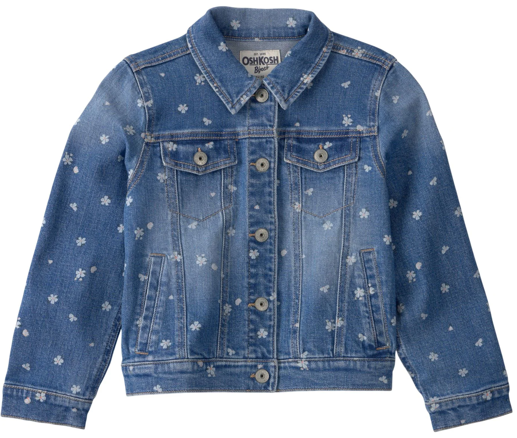 image for OshKosh Джинсовая куртка с цветочным принтом Dark Wash Floral foto