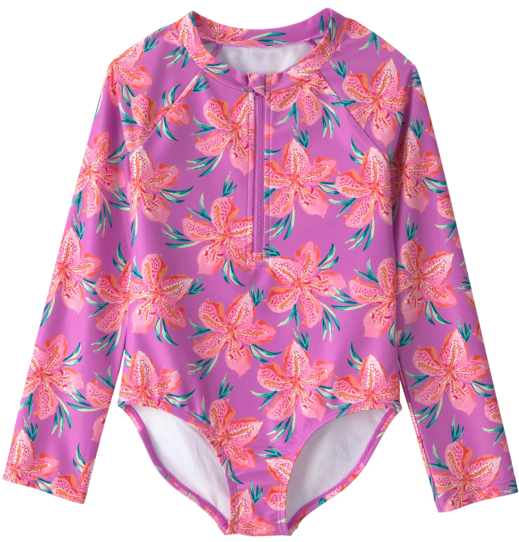 image for OshKosh Costum de baie intreg Rashguard Pink Floral foto