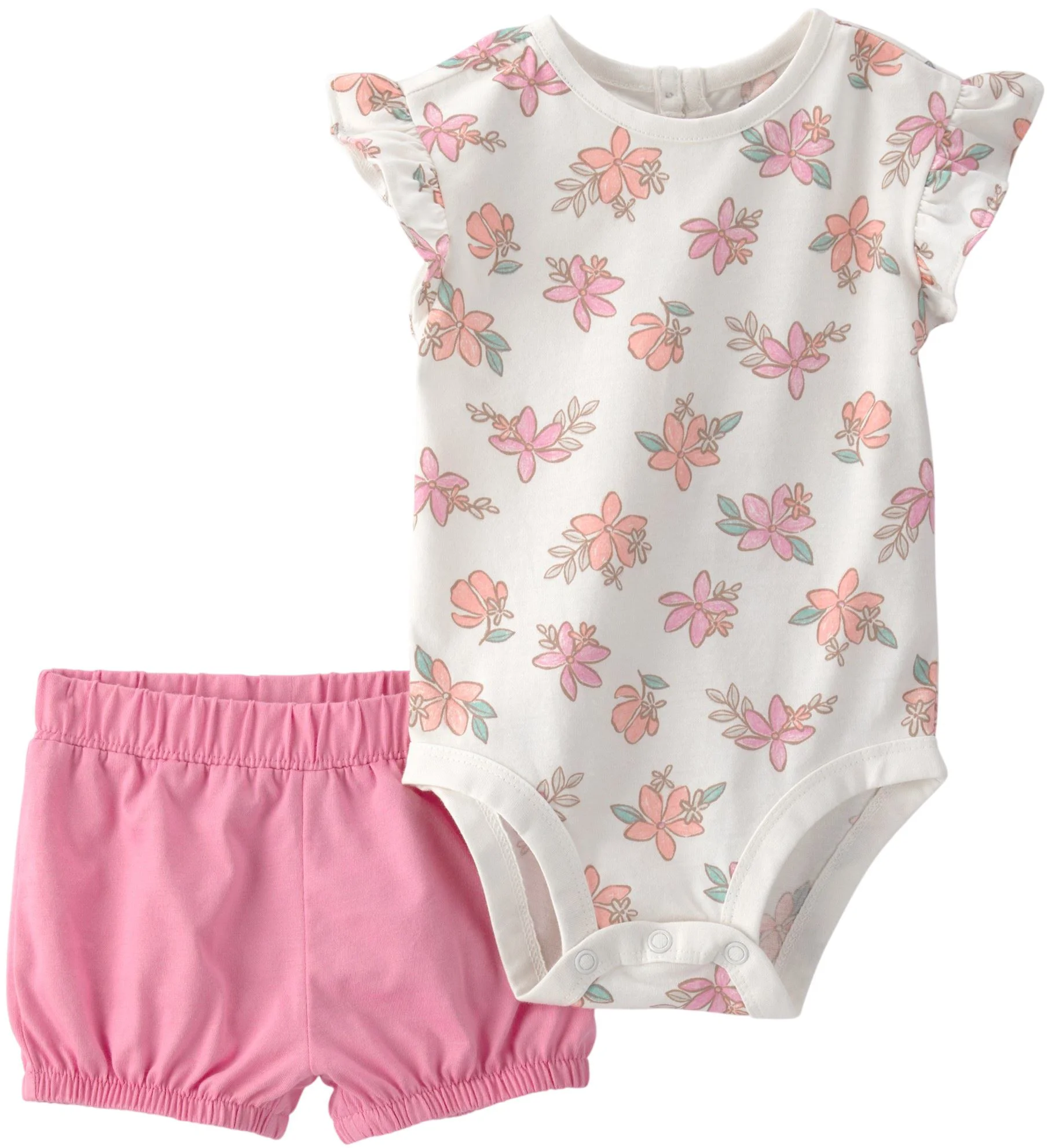 Carter's Set 2 piese Pink Jersey - body si pantaloni scurti foto