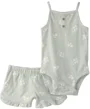 Carter's Set 2 piese Drop Needle Green - body maiou si pantaloni scurti foto