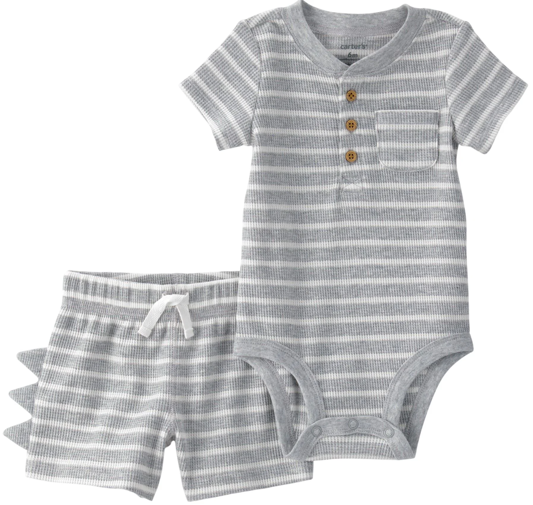 Carter's Set 2 piese Dino Spikes - body si pantaloni scurti foto
