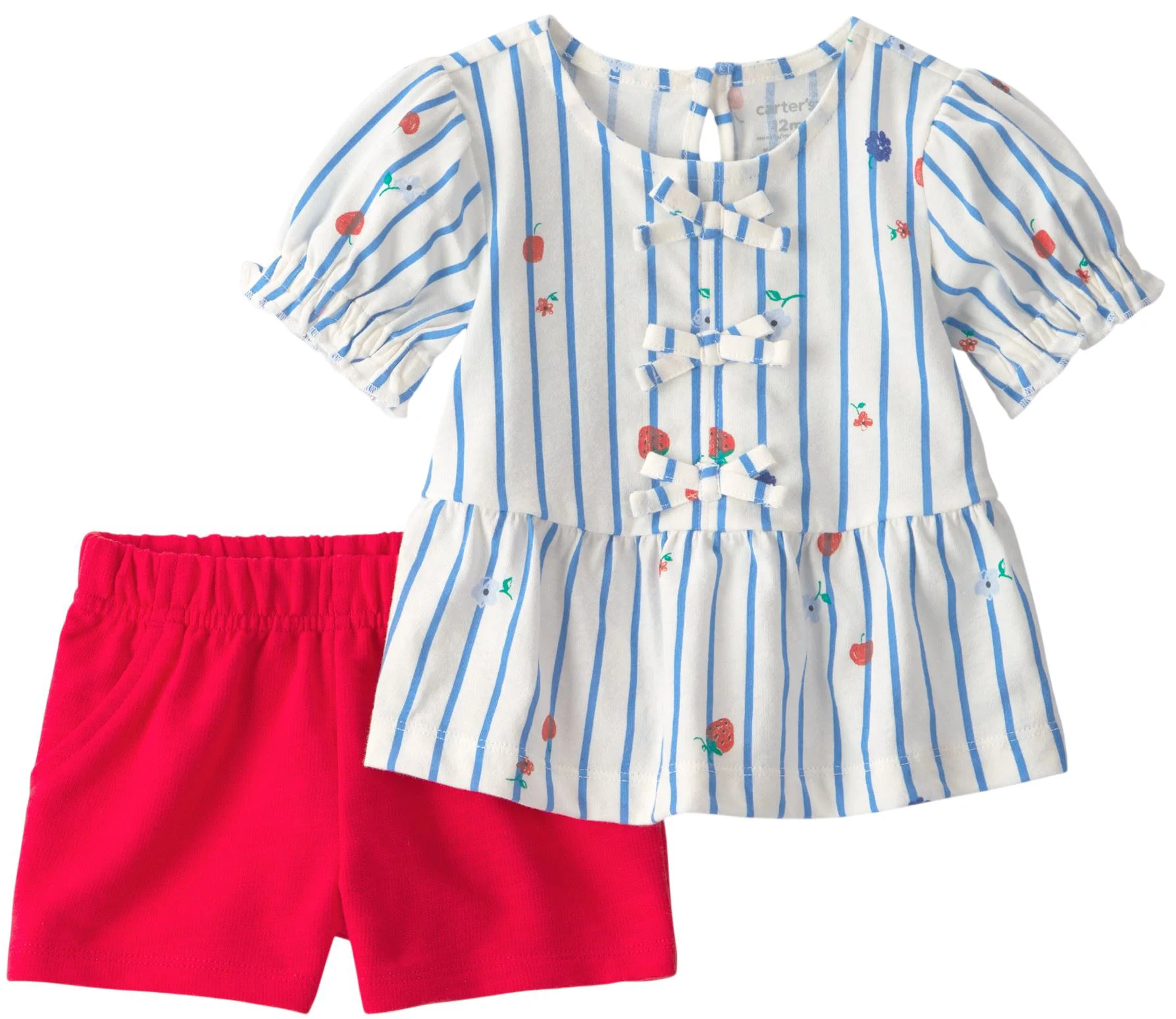Carter's Set 2 piese Berry Stripe - tricou si pantaloni scurti foto