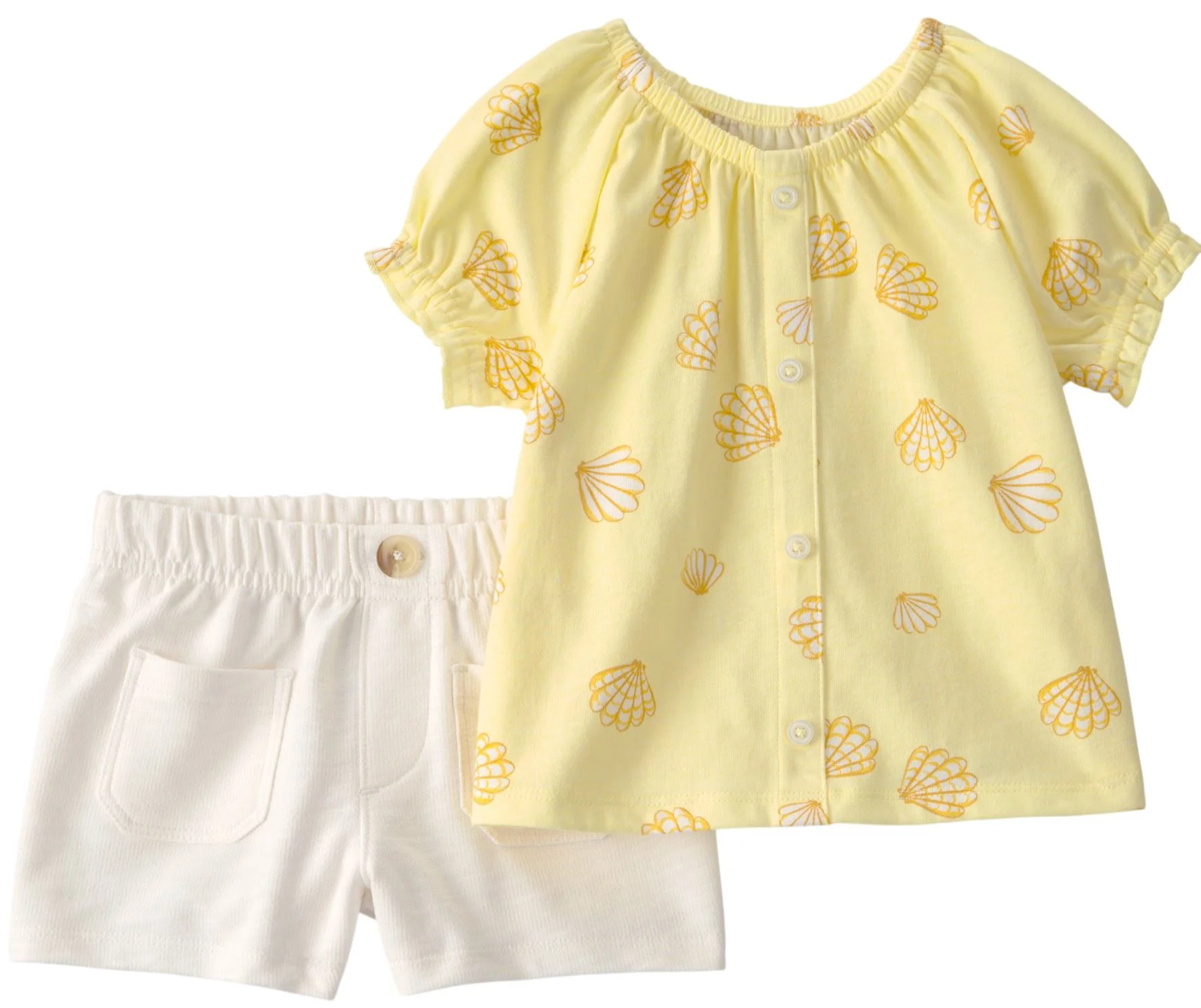 Carter's Set 2 piese Yellow Shell - bluzita si pantaloni scurti foto