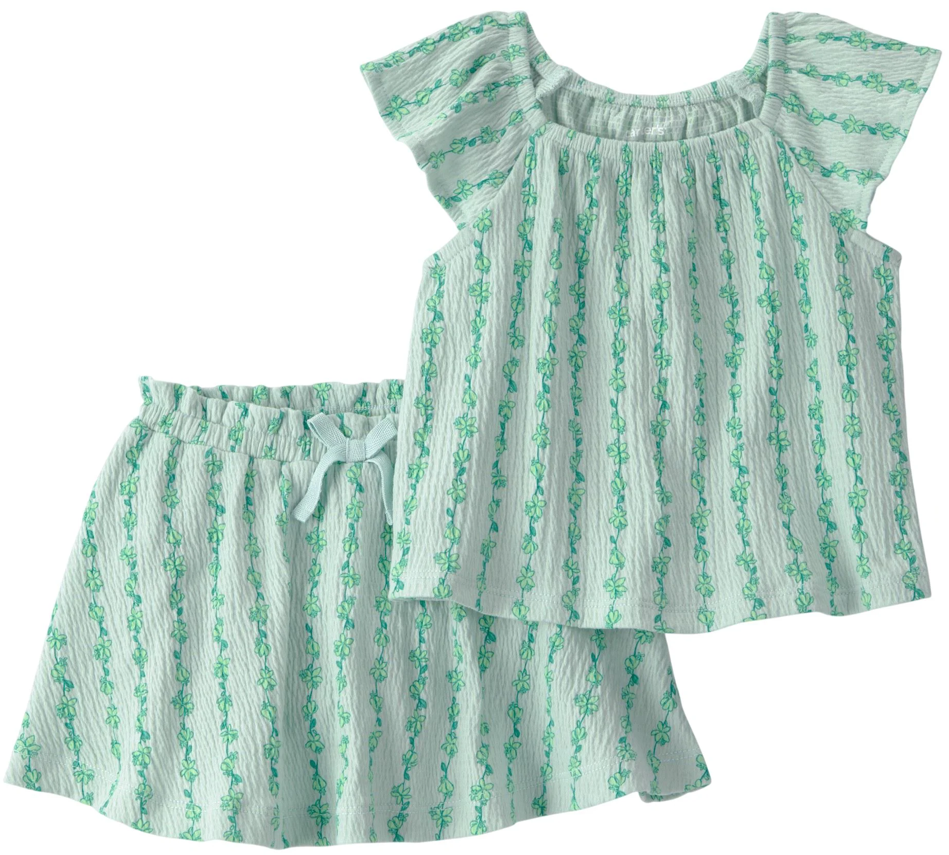 Carter's Set 2 piese Green Vine - tricou si skort foto