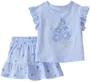 Carter's Set 2 piese Blue Flower - tricou si skort foto