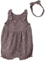 Carter's Комплект 2 в 1 Brown Floral - комбинезон и повязка foto