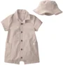 Carter's Комплект 2 в 1 Khaki Canvas - короткий комбинезон и панама foto