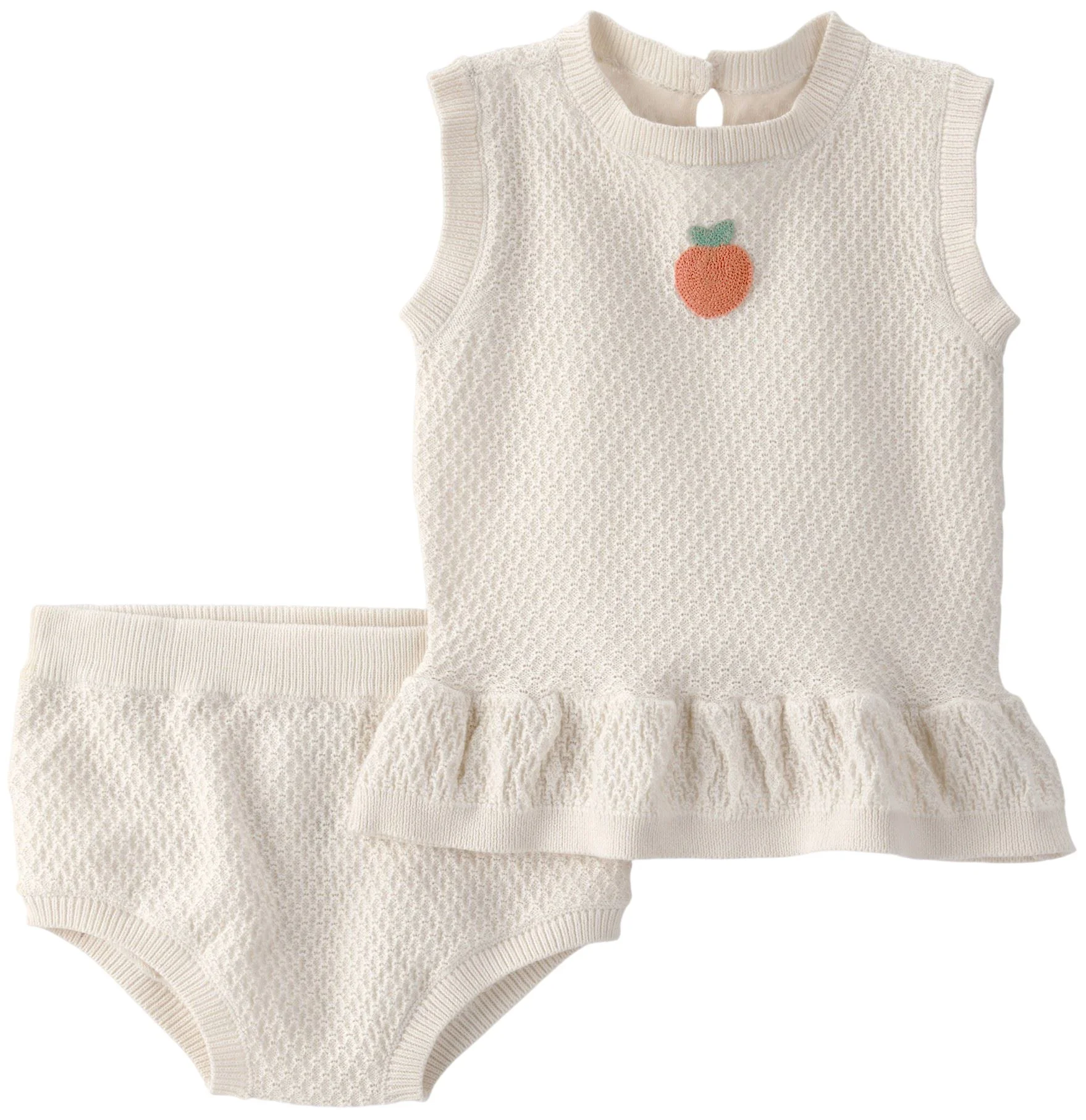 Carter's Set 2 piese Peach Flutter - top si pantaloni scurti tricotati foto