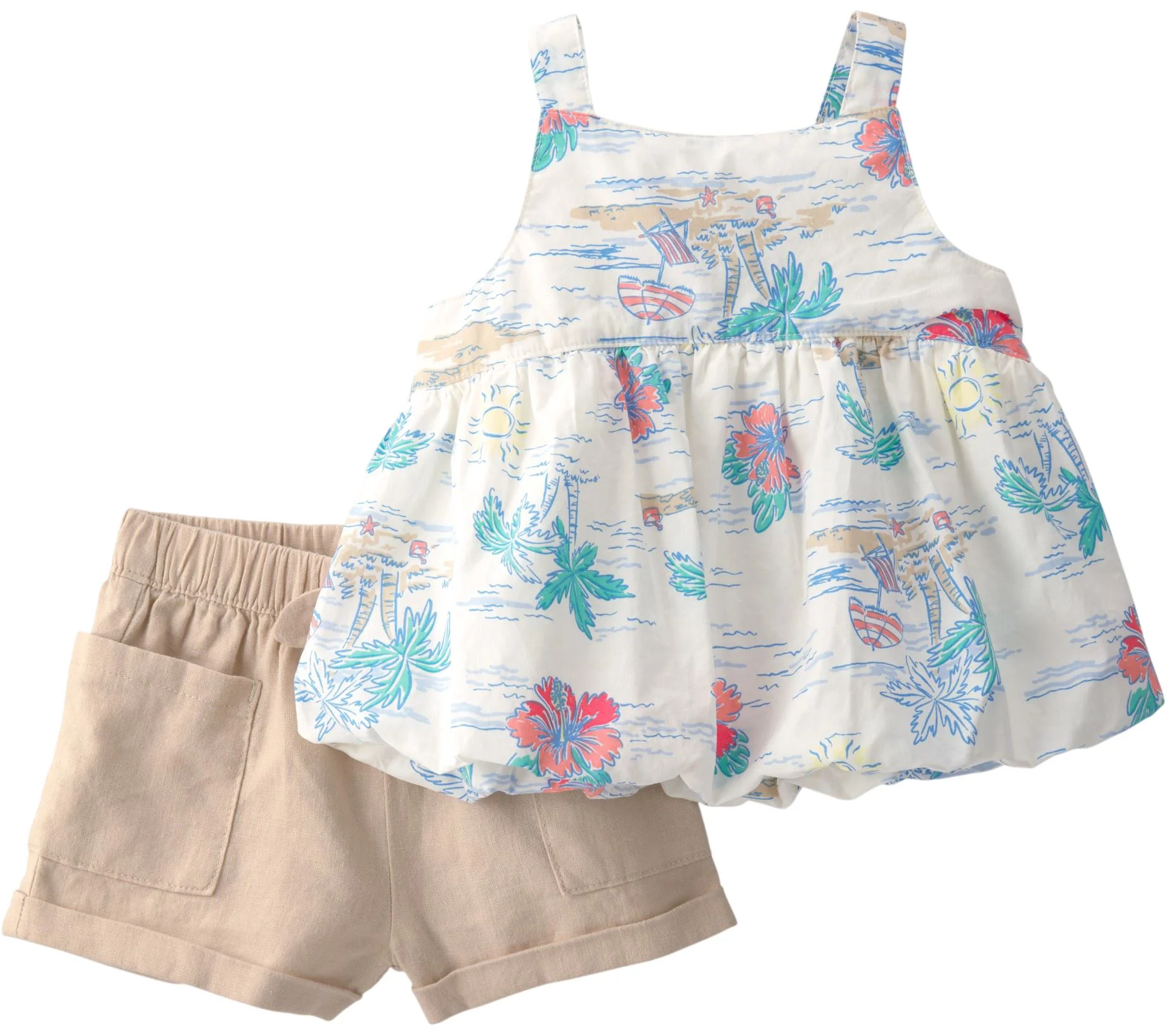 Carter's Set 2 piese Beach Print - top si pantaloni scurti foto