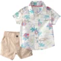 Carter's Set 2 piese Beach Khaki - camasa si pantaloni scurti foto