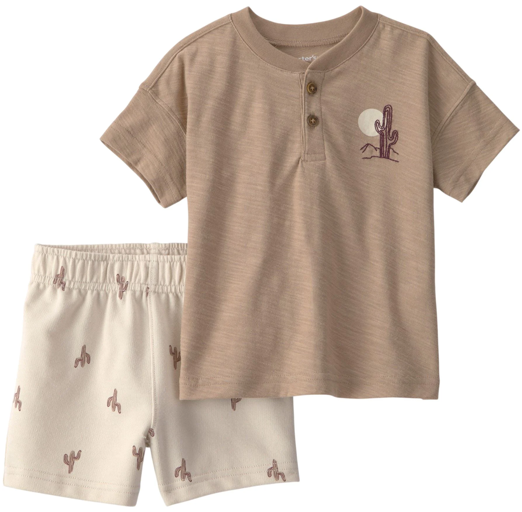 image for Carter's Set 2 piese Brown Desert - tricou si pantaloni scurti foto