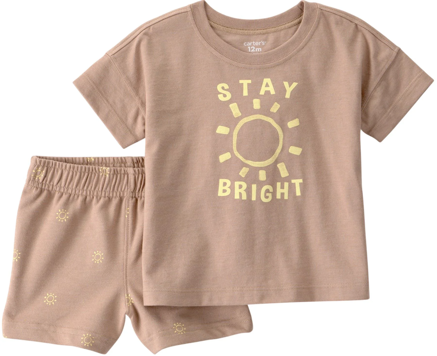 Carter's Set 2 piese Brown Sun - tricou si pantaloni scurti foto