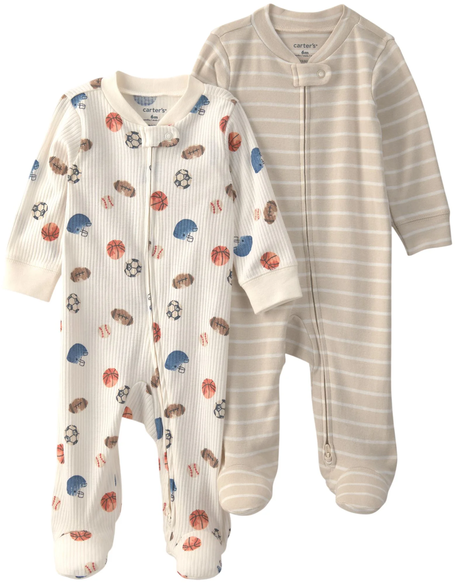 Carter's Set 2 pijamale din bumbac Tan Sports foto