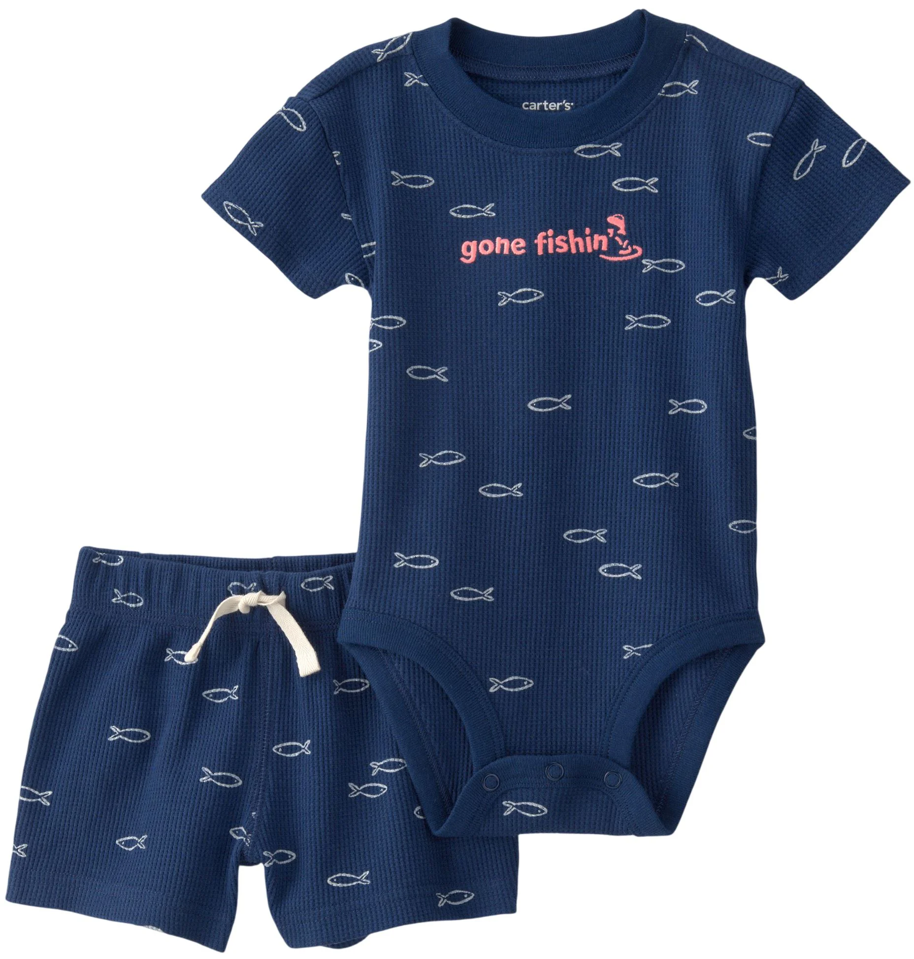 Carter's Set 2 piese Gone Fishing - body si pantaloni scurti foto