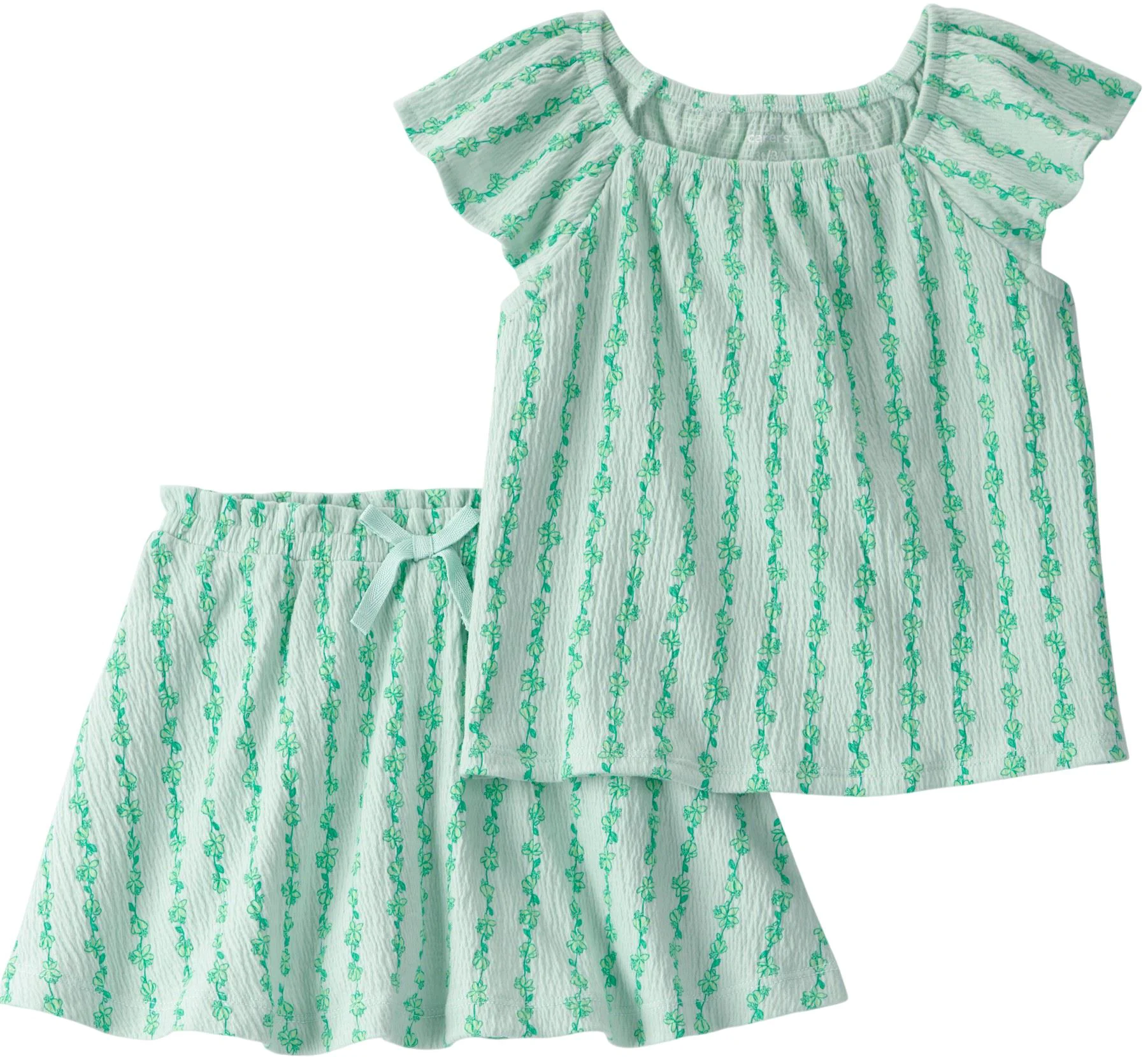image for Carter's Set 2 piese Green Vine - tricou si skort foto