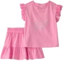 Carter's Set 2 piese Pink Flower - tricou si skort foto