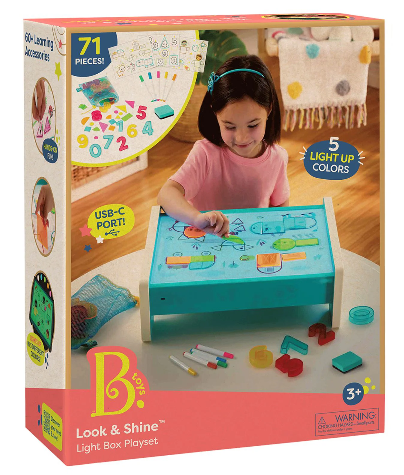 image for Set de joaca educativ Battat Look & Shine cu lumina, cifre si forme foto