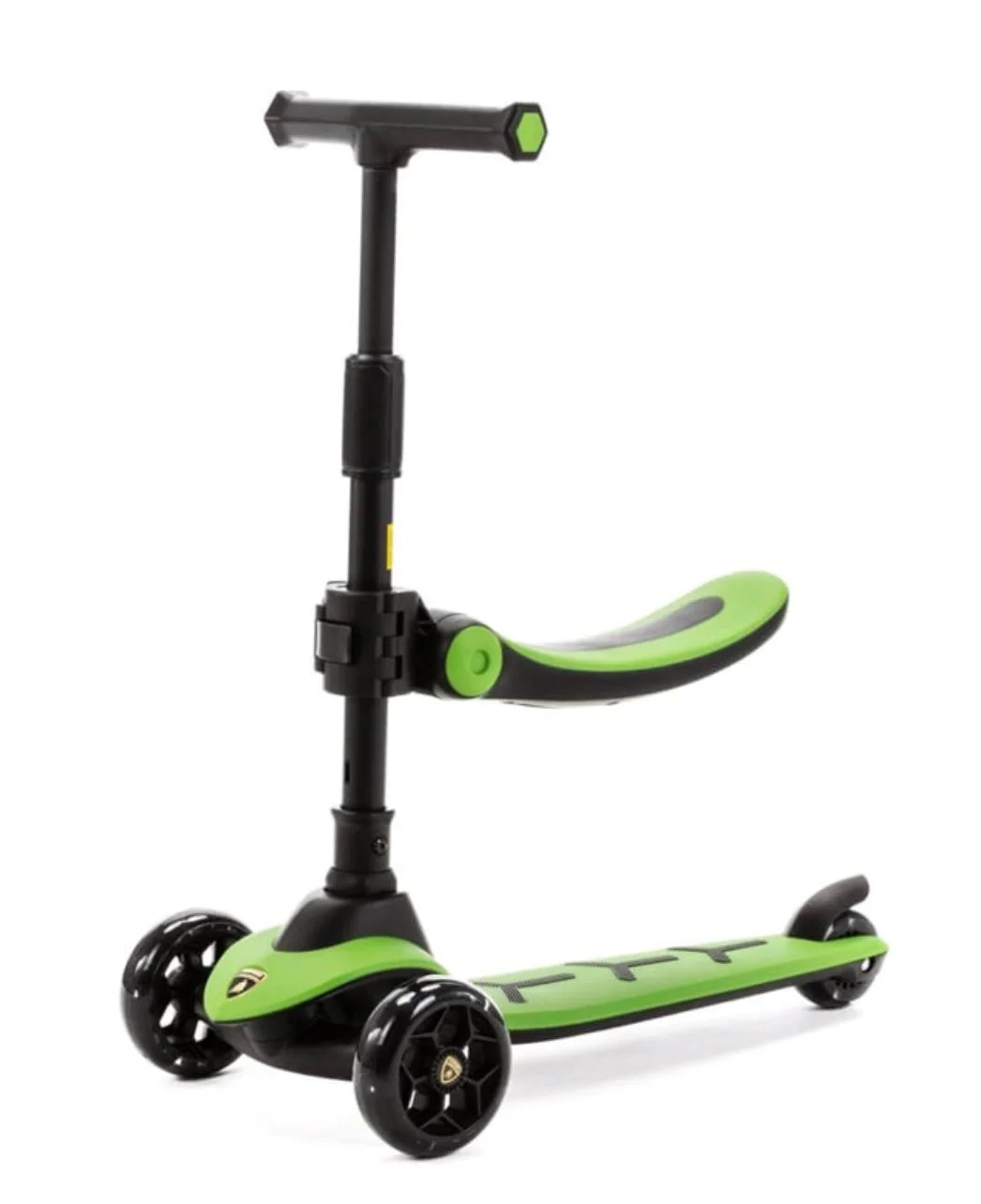 image for Trotineta 2 in 1 Scooter Lamborghini cu scaun si roti LED, Verde foto