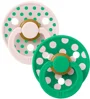 Set 2 suzete rotunde din latex BIBS Studio Colour Polka dot Petal/Cactus (0-6 luni) foto