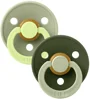 Set 2 suzete rotunde din latex BIBS Studio Colour Sage Hunter Green mix (0-6 luni) foto