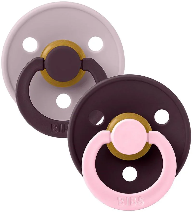 Set 2 suzete rotunde din latex BIBS Studio Colour Dusky Lilac Plum mix (0-6 luni) foto