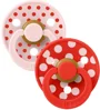 Set 2 suzete rotunde din latex BIBS Studio Colour Polka dot Blossom/Candy Apple (0-6 luni) foto