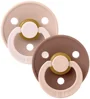 Set 2 suzete rotunde din latex BIBS Studio Colour Blush Woodchuck mix (6-18 luni) foto