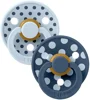 Set 2 suzete rotunde din latex BIBS Studio Colour Polka dot Baby Blue/Steel (6-18 luni) foto