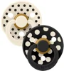 Set 2 suzete rotunde din latex BIBS Studio Colour Polka dot Ivory/Black (6-18 luni) foto