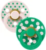 Set 2 suzete rotunde din latex BIBS Studio Colour Polka dot Petal/Cactus (6-18 luni) foto