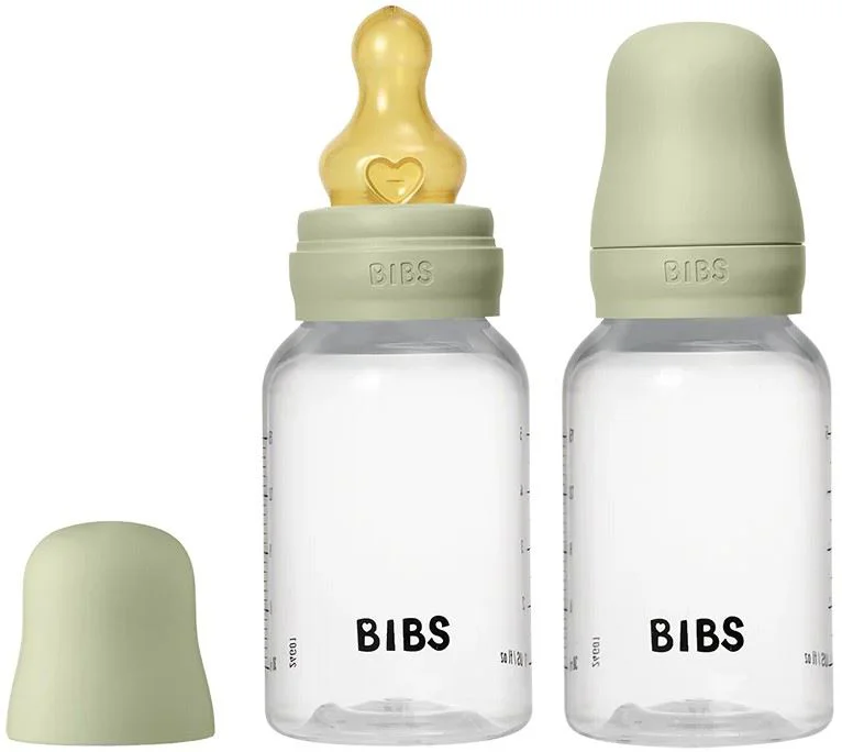 image for Set 2 biberoane din plastic BIBS Sage cu tetina din latex flux lent, 150 ml foto