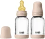 Набор из 2 стеклянных бутылочек BIBS Blush с латексной соской медленного потока, 120 мл foto