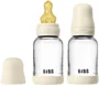 Set 2 biberoane din sticla BIBS Ivory cu tetina din latex flux lent, 120 ml foto