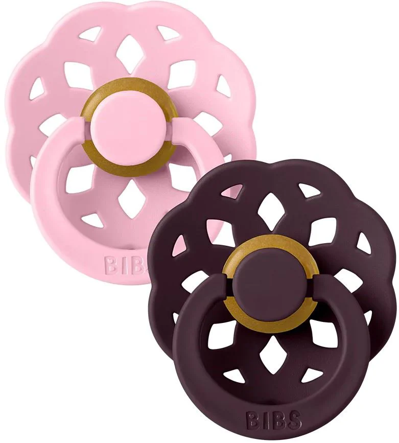 image for Set 2 suzete rotunde din latex BIBS Boheme Baby Pink/Plum (0-6 luni) foto