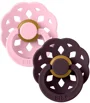 Set 2 suzete rotunde din latex BIBS Boheme Baby Pink/Plum (6-18 luni) foto