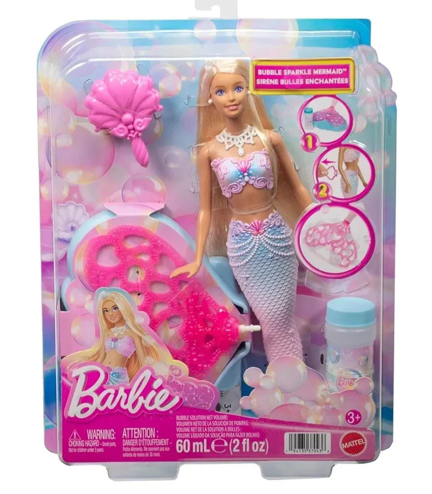 image for Кукла Barbie «Сверкающая русалка», с функцией создания мыльных пузырей foto