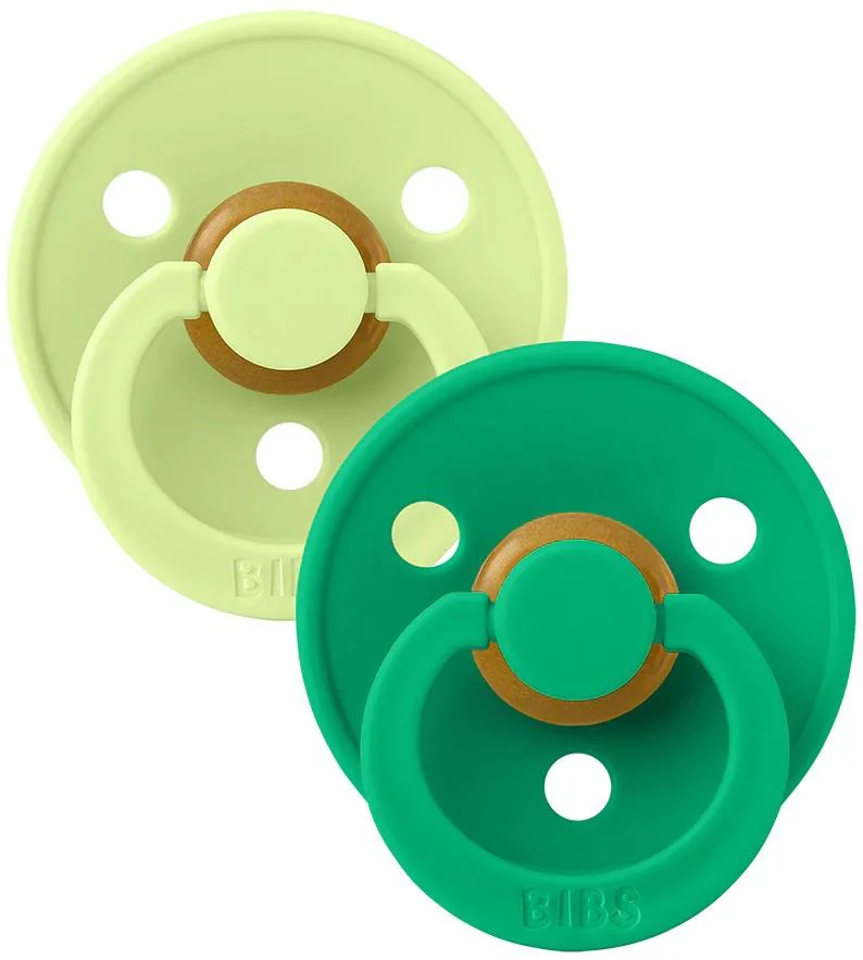 Set 2 suzete rotunde din latex BIBS Colour Matcha/Cactus (0-6 luni) foto