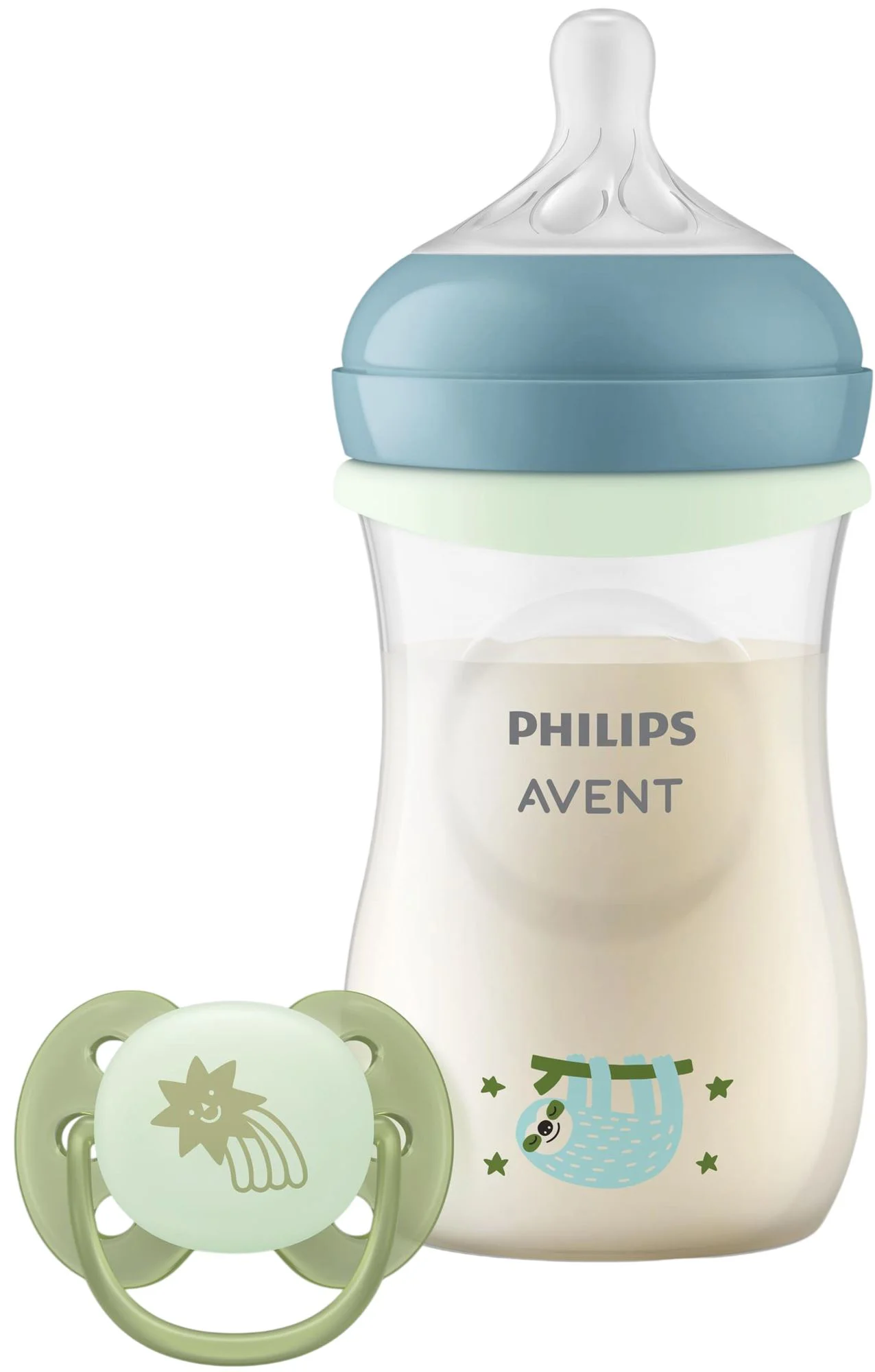 image for Set biberon din plastic Philips Avent Natural Response anti-colici + suzeta Ultra Air Night foto