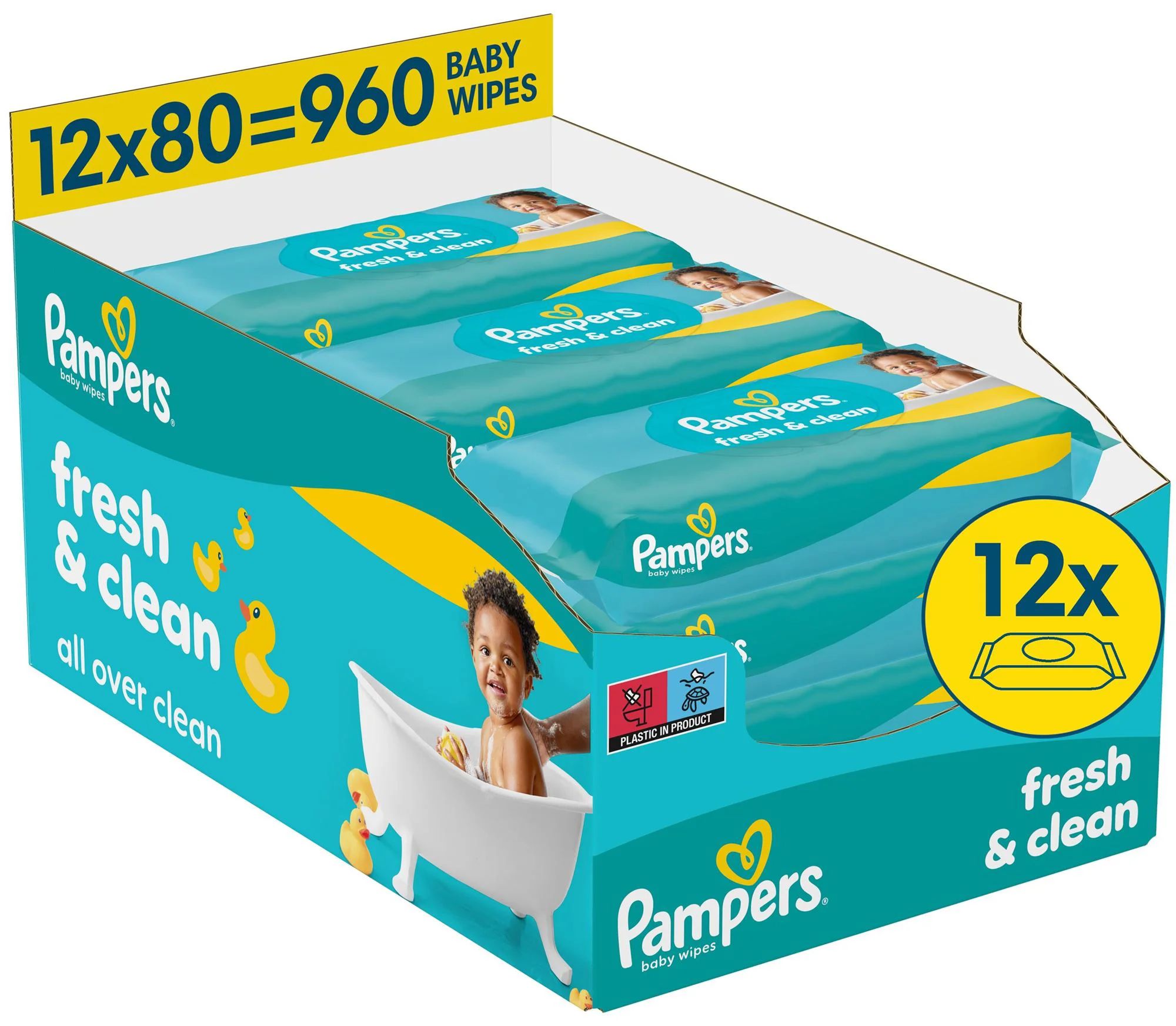 image for Влажные салфетки Pampers Fresh Clean, 12x80 шт. foto