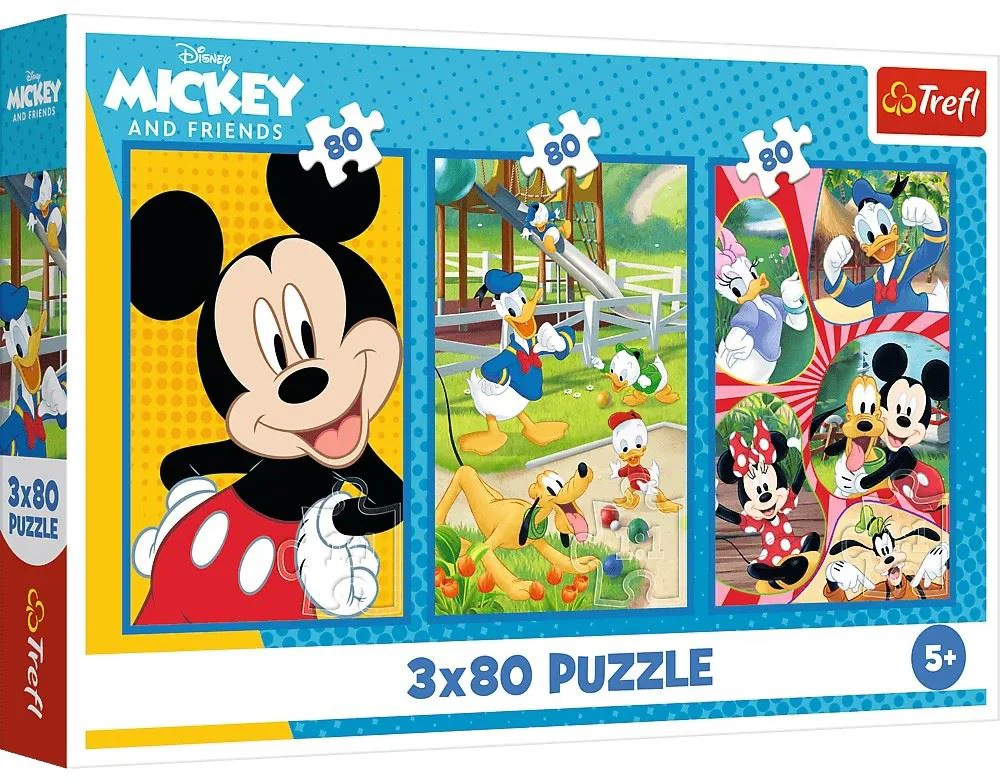 image for Puzzle Trefl Echipa Mickey Mouse, 3x80 el. foto