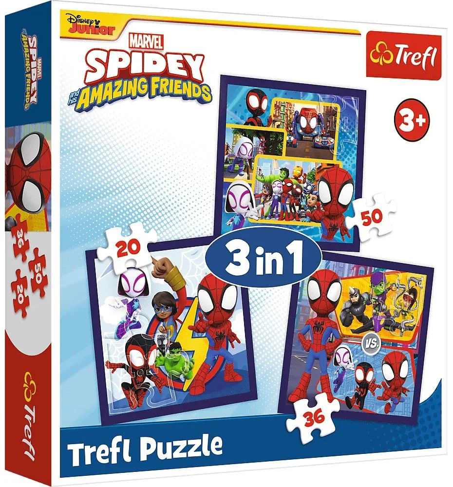 image for Puzzle Trefl 3 in 1 Spidey si prietenii uimitori foto