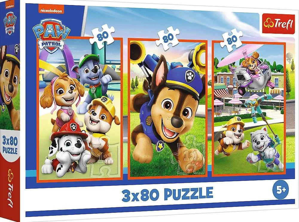 image for Puzzle Trefl Gasca de catei Paw Patrol, 3x80 el. foto