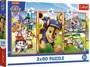 Puzzle Trefl Gasca de catei Paw Patrol, 3x80 el. foto