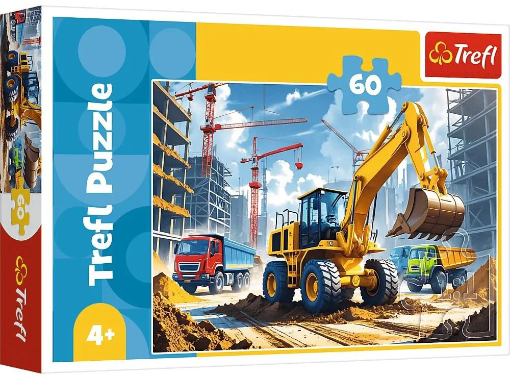 Puzzle Trefl Tractor incarcator-excavator, 60 el. foto