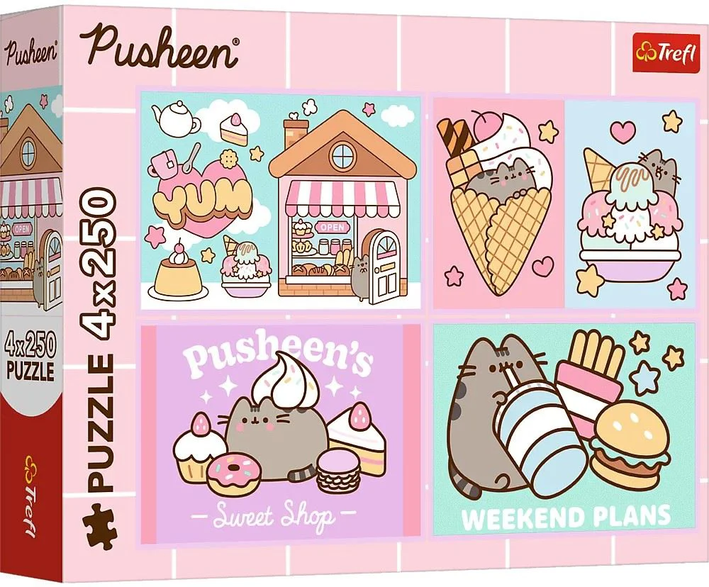 image for Puzzle Trefl Meet the Pusheen / Fluid World Pusheen, 4x250 el. foto