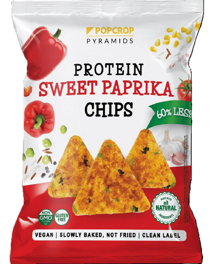image for Chipsuri cu proteina fara gluten Popcrop cu aroma de paprika, 60 g foto